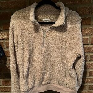 Calvin Klein Cozy Beige Sherpa Pullover